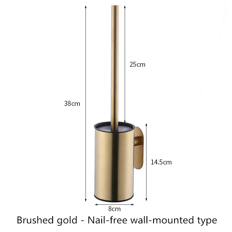 brosse toilette acier inoxydable noir argenté support mural moderne salle bains hygiène durable minimaliste