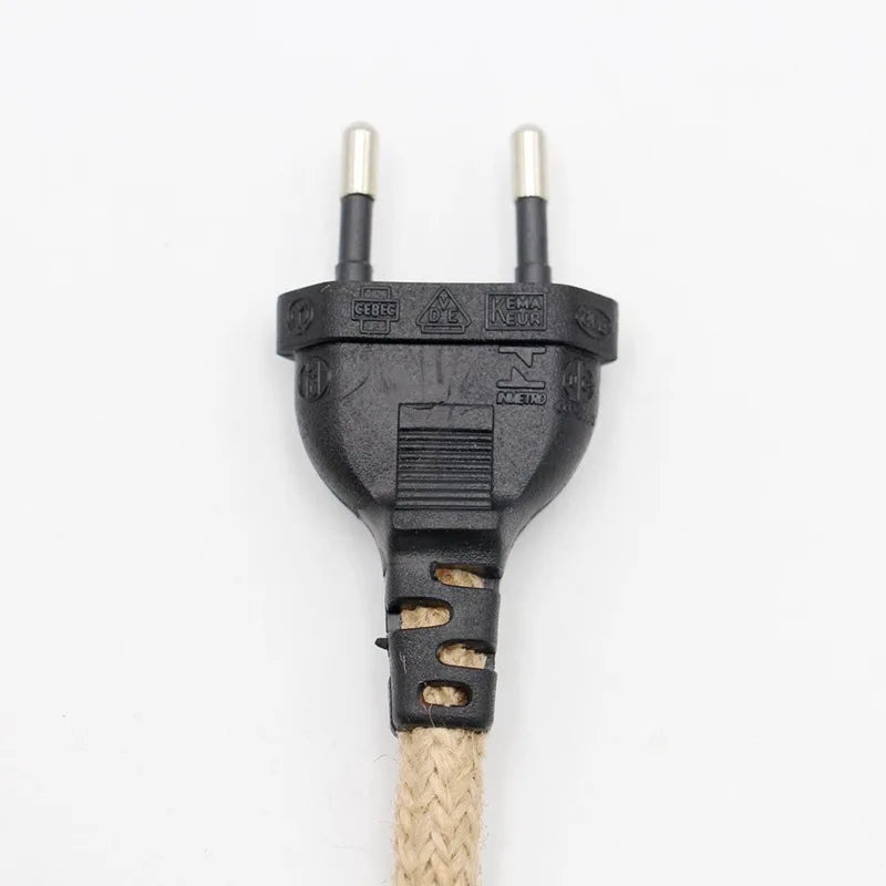câble électrique vintage tissé beige E27 2m 220V douille isolant fixations artisanal