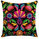 taies d'oreiller imprimées fleurs colorées moderne polyester noir 45x45cm 60x60cm decoration salon