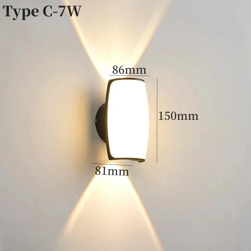 applique murale led moderne étanche ip65 noir blanche ovale fixations oeilletsextérieur intérieur jardin chambre