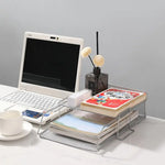 organiseur moderne plateau documents métal noir blanc stylé fonctionnel carnet stylo vase