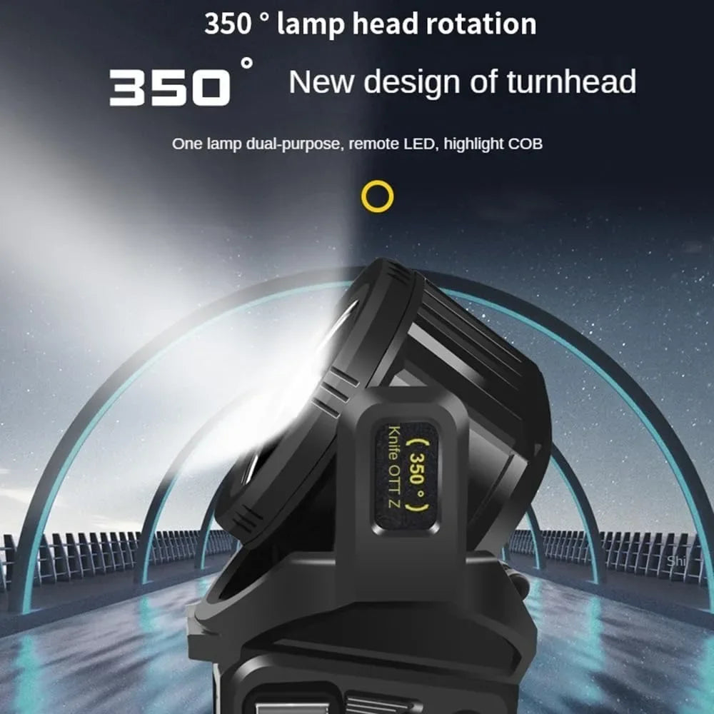 lampe torche rechargeable led modes lumineuse moderne auto défense rotation 350 độ réglage paliers