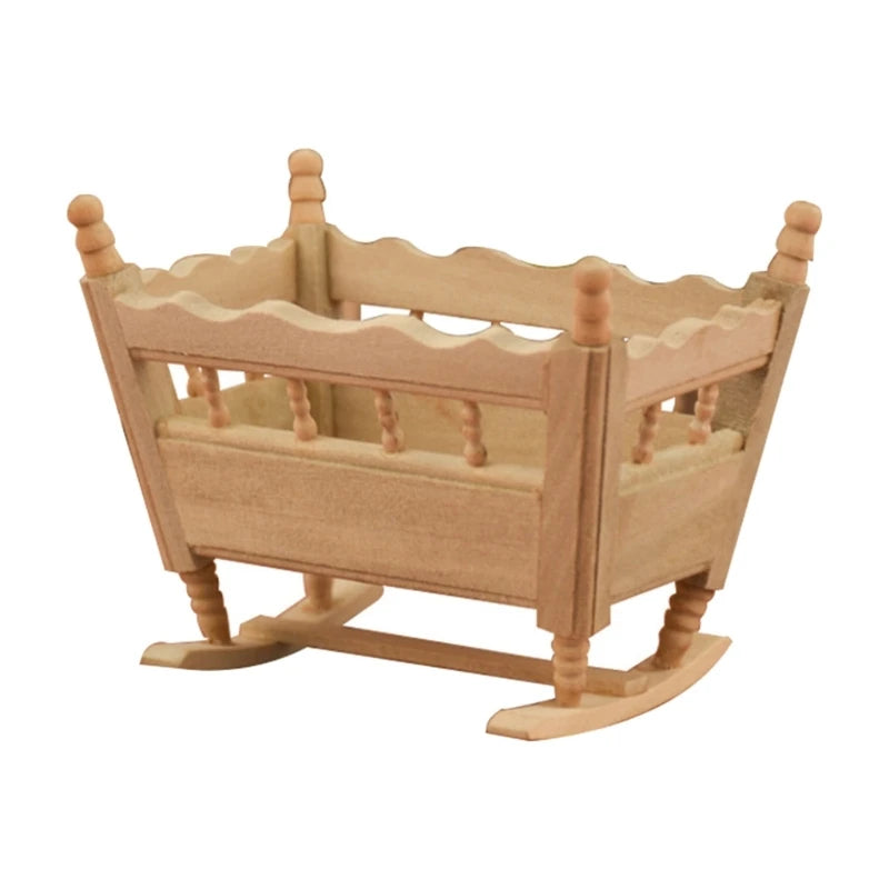 lit bébé bois miniature vintage berceau balancier deco chambre enfant jouet éducatif professionnel