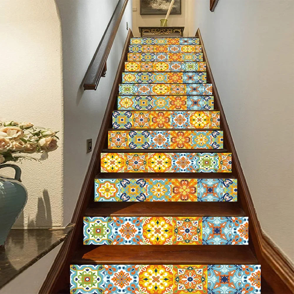 Papier peint adhésif pour escalier vintage