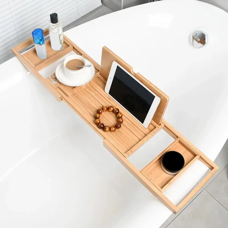 plateau bain bois naturel moderne gobelet anti dérapant salle bain trousse toilette support plateau