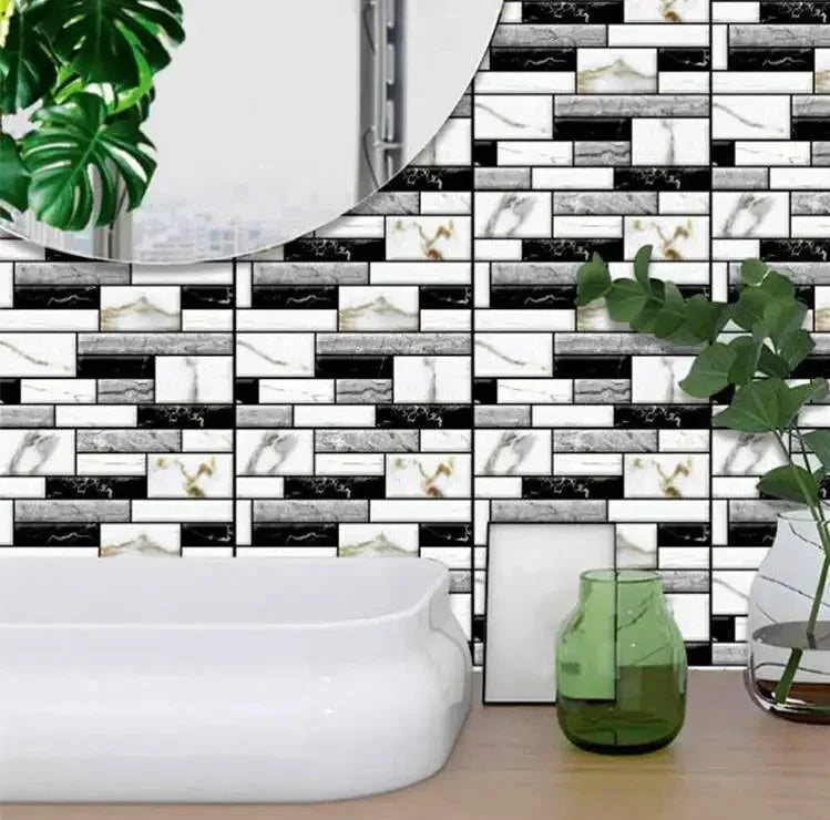 panneau décoratif mural brique rouge brun moderne 3d autocollant 30x30cm gris beige rustique