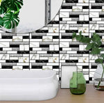 panneau décoratif mural brique rouge brun moderne 3d autocollant 30x30cm gris beige rustique