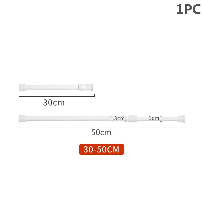 rideau douche extensible métal blanc moderne clips tige suspension réglable 30 55 60 cm