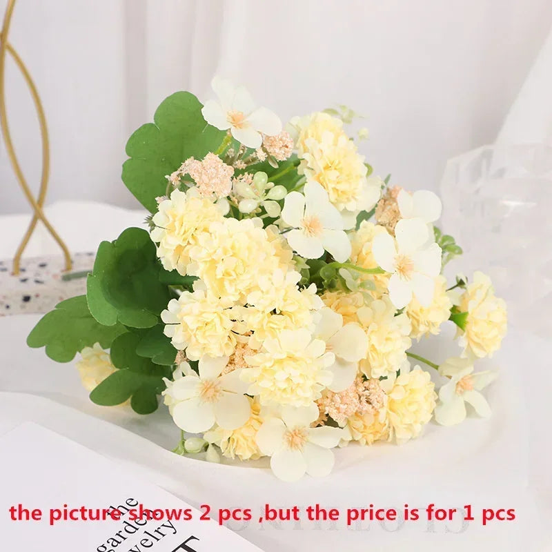 Bouquet artificiel soie rose clair violet bleu blanc jaune moderne intérieur decoration mariage anniversaire