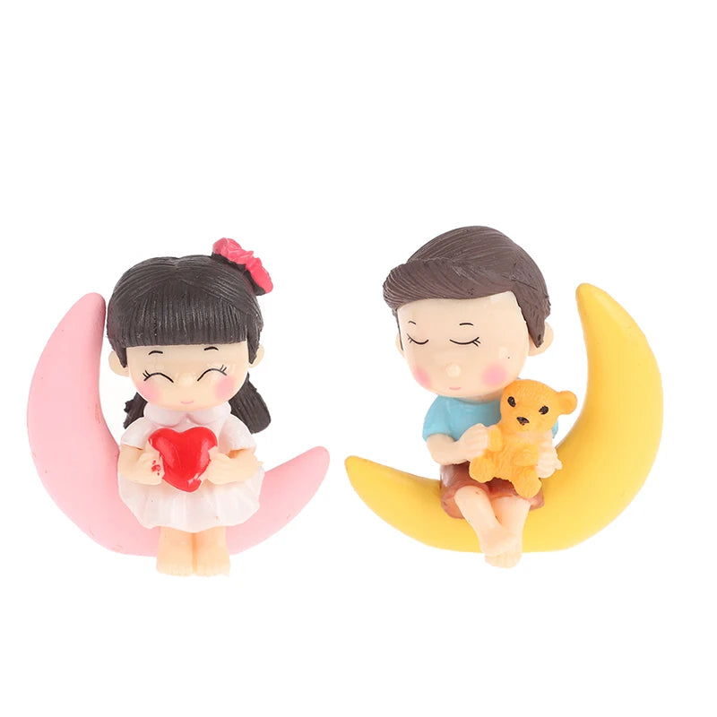décoration gâteau résine figurines motifs floraux blanc rose mignon cartoony angel pattern
