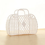panier maille moderne noir rose clair bébé rangement réutilisable respectueux environnement minimaliste poignéescrição basée