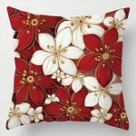 taies d'oreiller fleurs rouges blanches moderne opaques lit décoration maison 45x45cm adhésif