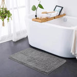tapis bain chenille moderne gris peluche absorbant durable salle bain