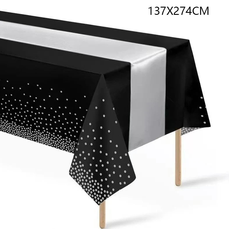 nappe blanche étoiles dorées chemin table vert satiné festif anniversaire mariage enfantsDecorationTableFestiveModernestyleSageGreen
