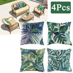 coussins feuilles tropicales blanc vert bleu moderne 45cm 45cm imperméables chambre salon decoration
