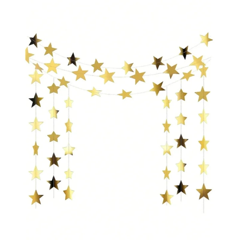guirlandes étoiles scintillantes or noires fête anniversaire mariage décoration stars brillantes fourraine