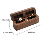 boîte bijoux bois marron classique dorés coussin blanc bague mariage packaging cadeau