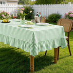 nappe table carreaux vert blanc classique réutilisable machine 100x140cm cuisine mariage fête