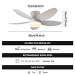 ventilateur led noir moderne télécommande certification rohs flux lumineux certifications ccc cem gs lvd