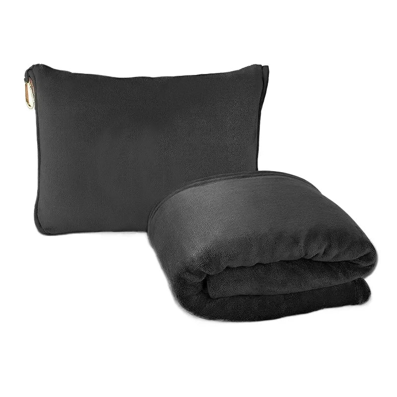 couverture velours corail portable anti boulochage voyage pique nique sac rangement gris compact