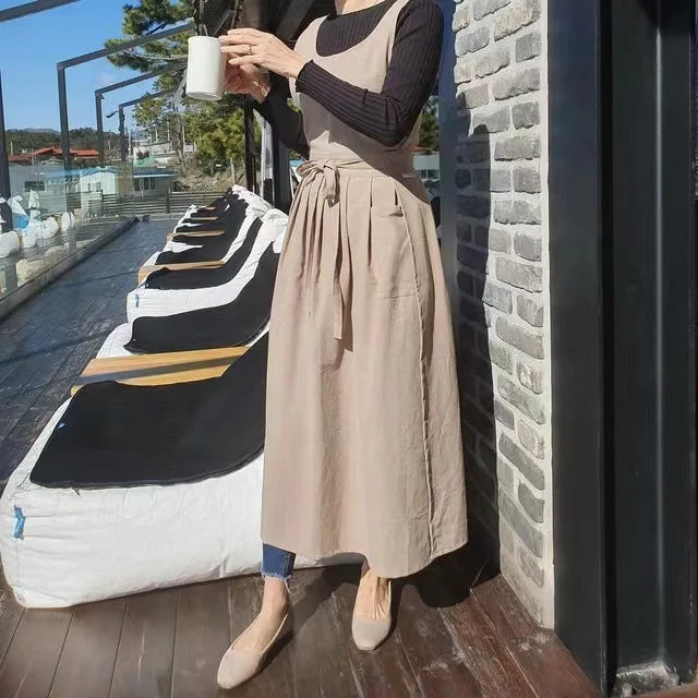 robe sans manches coton violet noir bleu blanc uni classique ceinture nœud poches