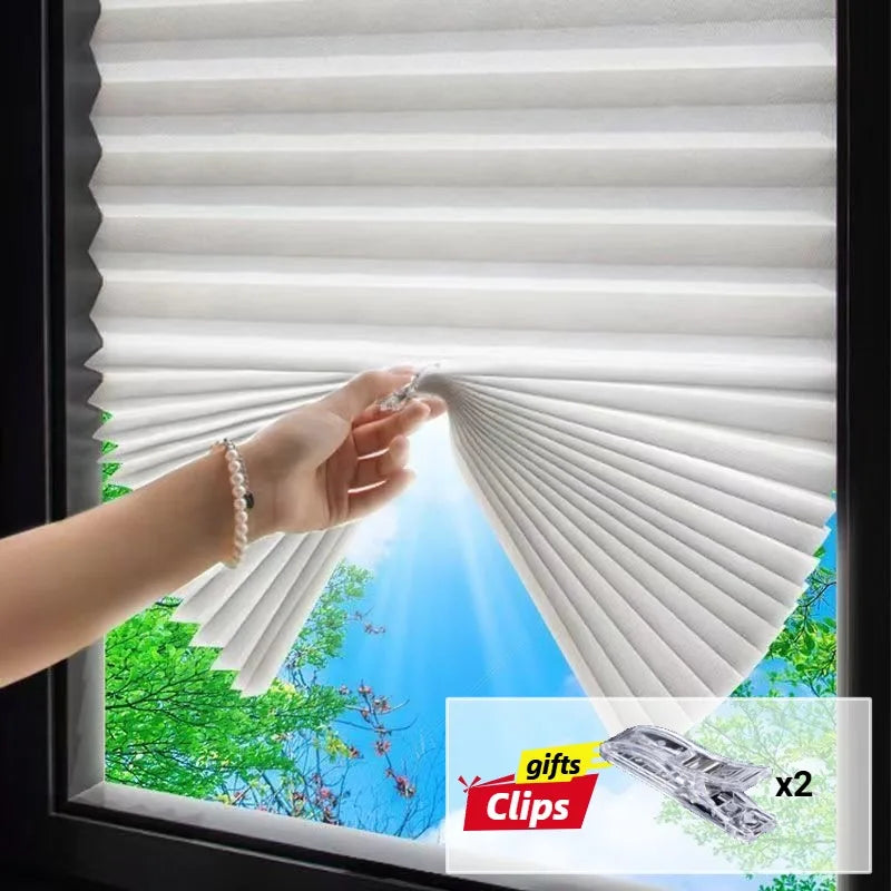 store plissé adhésif blanc moderne 150cm 180cm 60cm opaque plissé clips intérieur extérieur latéral