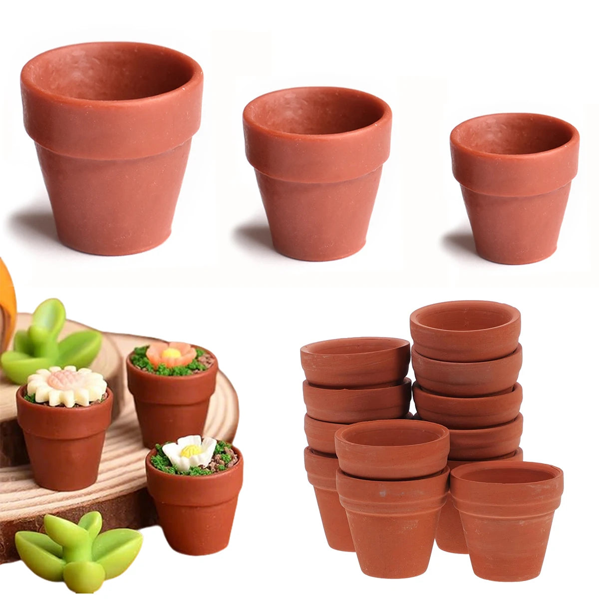 pots fleurs miniature decoration jardin champêtre succulentes deco cottagecore rustic bricolageextérieur artisanal transparents