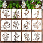 stencils peinture motifs floraux abstraits feuilles branches modernes artisanaux clips poignée zip