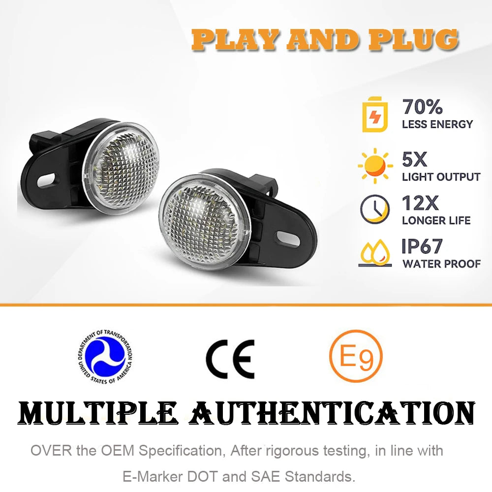 lampe led sol blanc moderne clips fixation jeep wrangler 1999 2010 points opaquesintérieur voiture