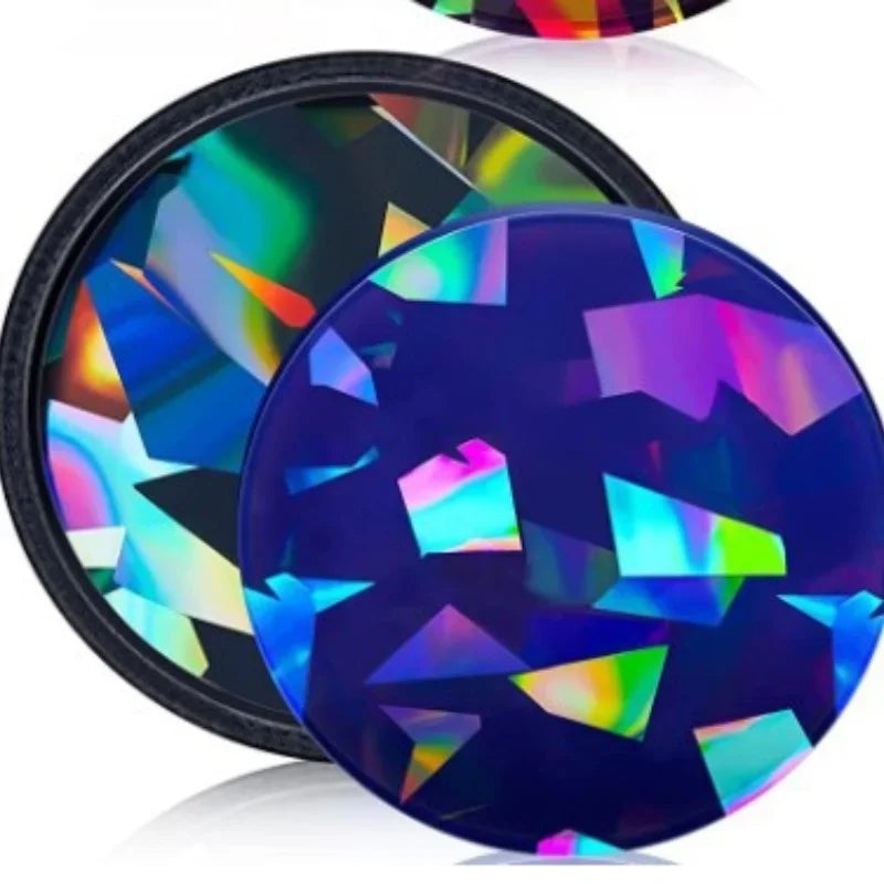 moule résine holographique géométrique moderne noir multicolore effet 3d silicone 9.5cm