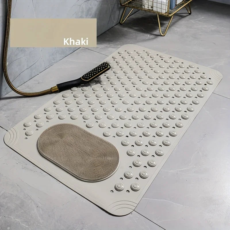 tapis bain pvc antidérapant vert clair texture cercles picots moderne sécurité douche
