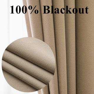 rideau occultant velours plissé isolation thermique blackout moderne beige blanc chambre salon