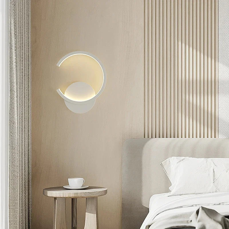 lampe murale moderne or blanc rond éclairage quotidien contemporain fixée mur trichromatique dimmable