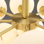 lampe suspendue boules transparentes moderne blanc doré câble annneau centralflux lumineux 60 249 tension