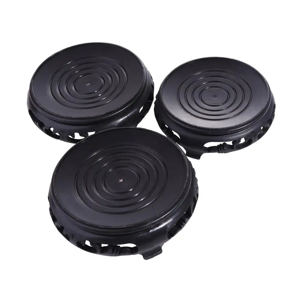 support pot noir gravé motifs classiques pots fleurs résistance corrosion