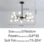 suspension lumineuse or blanc feuilles stylisées opalescente contemporaine 18 ampoules