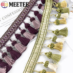 ruban decoratif pompons vert olive beige violet rose pâle tissu polyester classique metalliques mariage