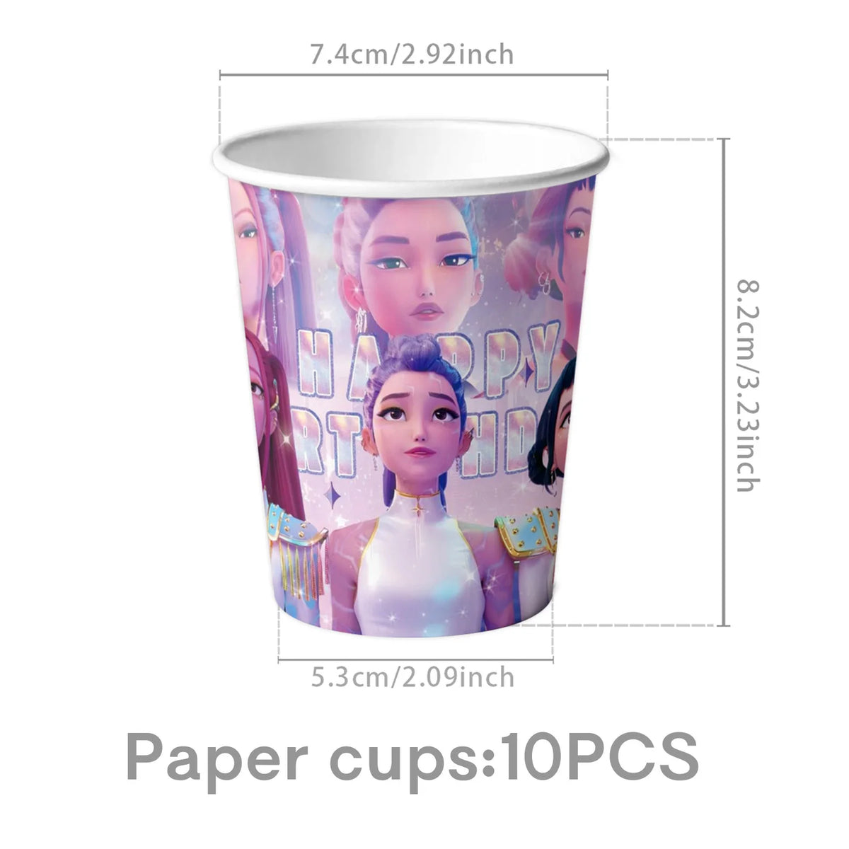 kit décoration anniversaire fille personnages dessin animé assiettes gobelets serviettes nappe guirlande rose violet