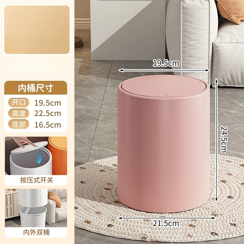 poubelle salle bain anti odeur pédale rose blanche moderne minimaliste plastique respectueux environnement