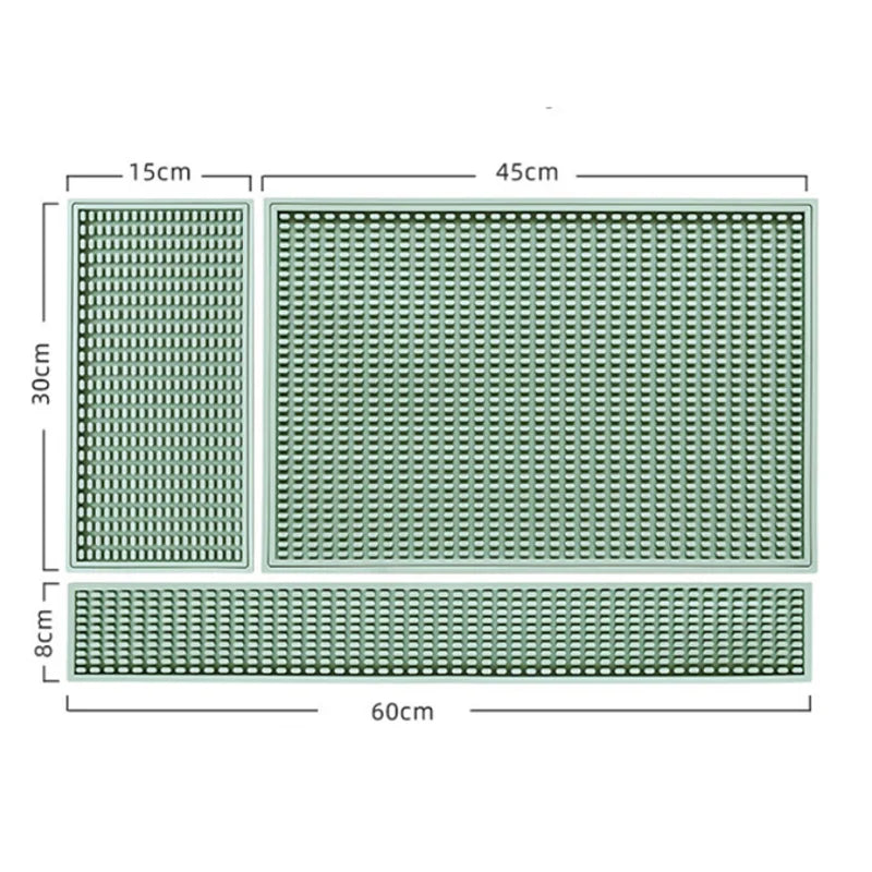 tapis bar silicone moderne vert points réguliers facile nettoyer respectueux environnement 15cm 30cm 45cm