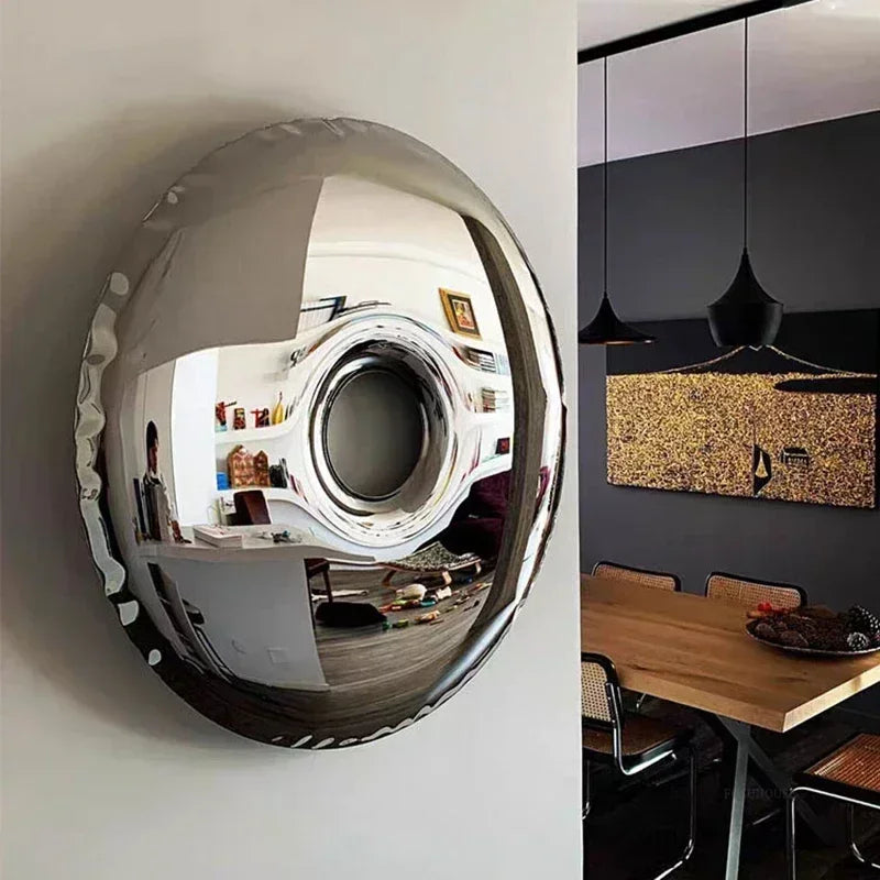miroirs argentés dorés modernes décoration murale rond brillant grande taille chambre salon