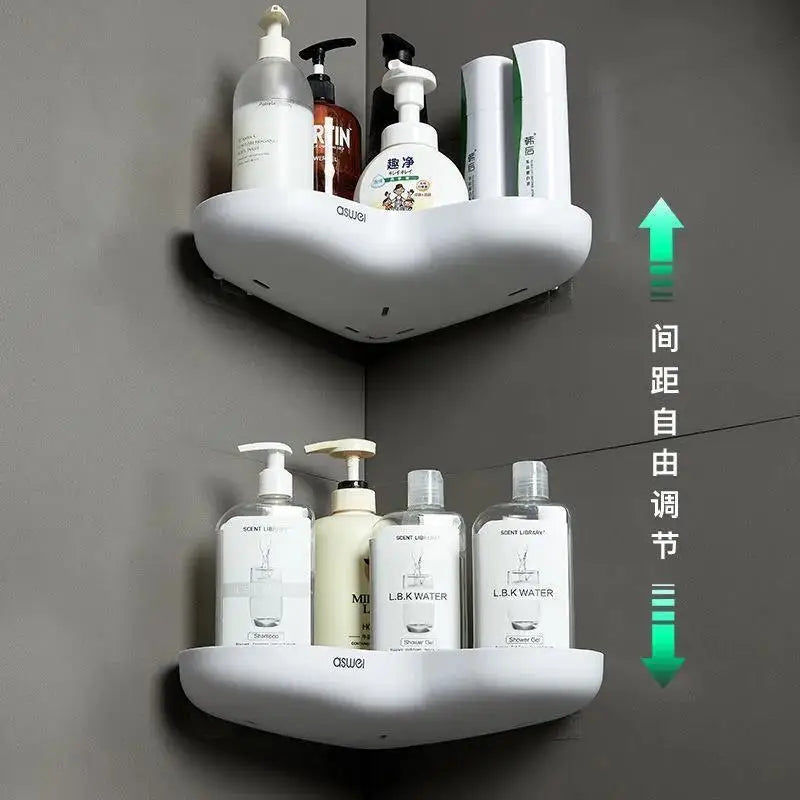étagère salle bain blanc moderne adhésive simple toiletterie murale rechargeable