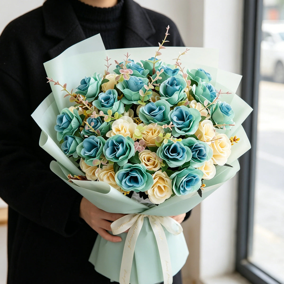 décoration maison bouquet fleurs artificielles roses soie modernes élégantes baby shower mariage anniversaireextérieur