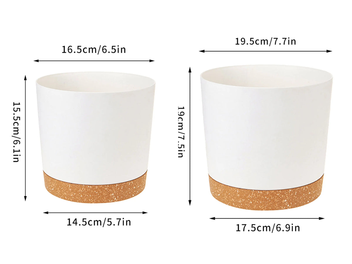 pots fleurs plastique modernes vert clair foncé gris drainage balcon jardin 165cm 145cm 25cm