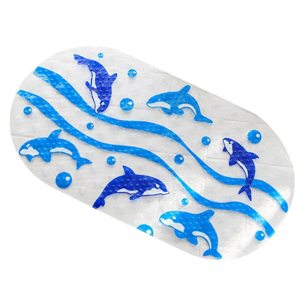 tapis bain antidérapant animaux marins poissons dauphins motifs floraux enfantin ludique transparent ventouses