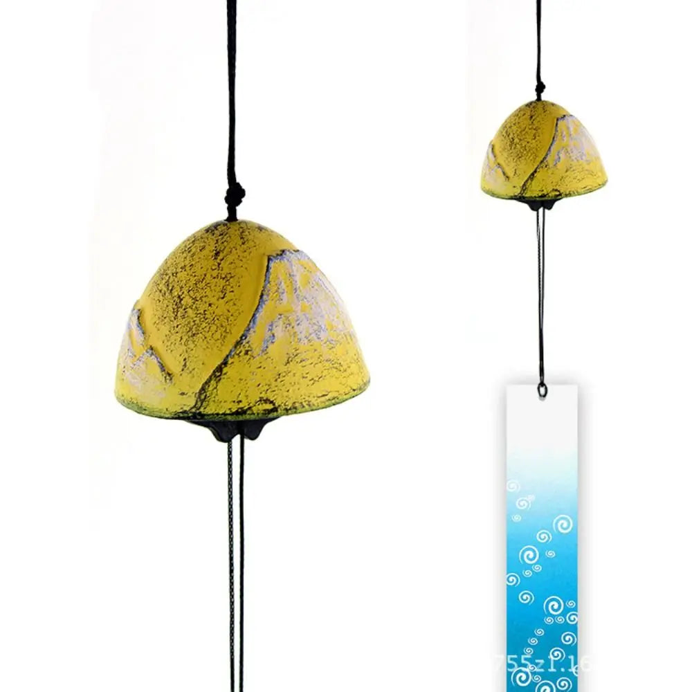 cloches vent moderne motif abstrait poissons vagues océan bleu vert noir jaune