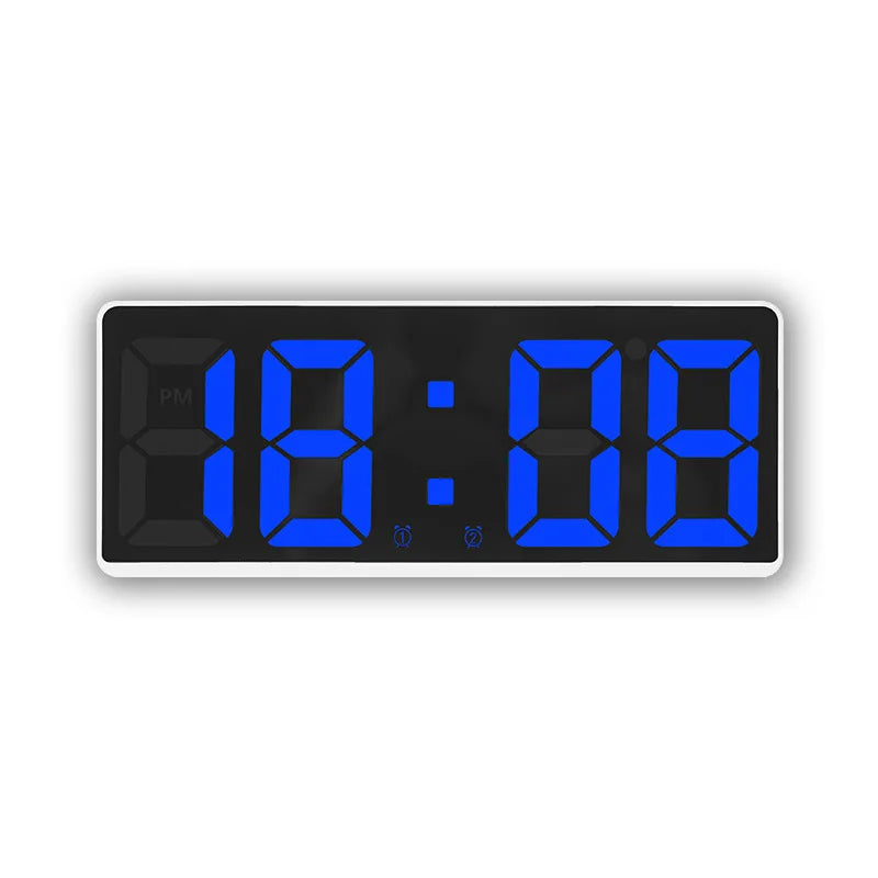 horloge numérique moderne affichage LED noir quartz détecteur vocal 12H 24H