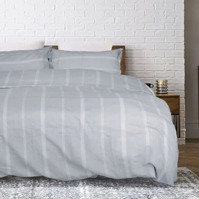 Housse de couette avec boutons sur lit double