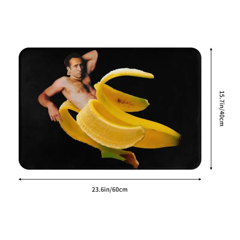 tapis moderne anti dérapant polyester noir jaune vert banane