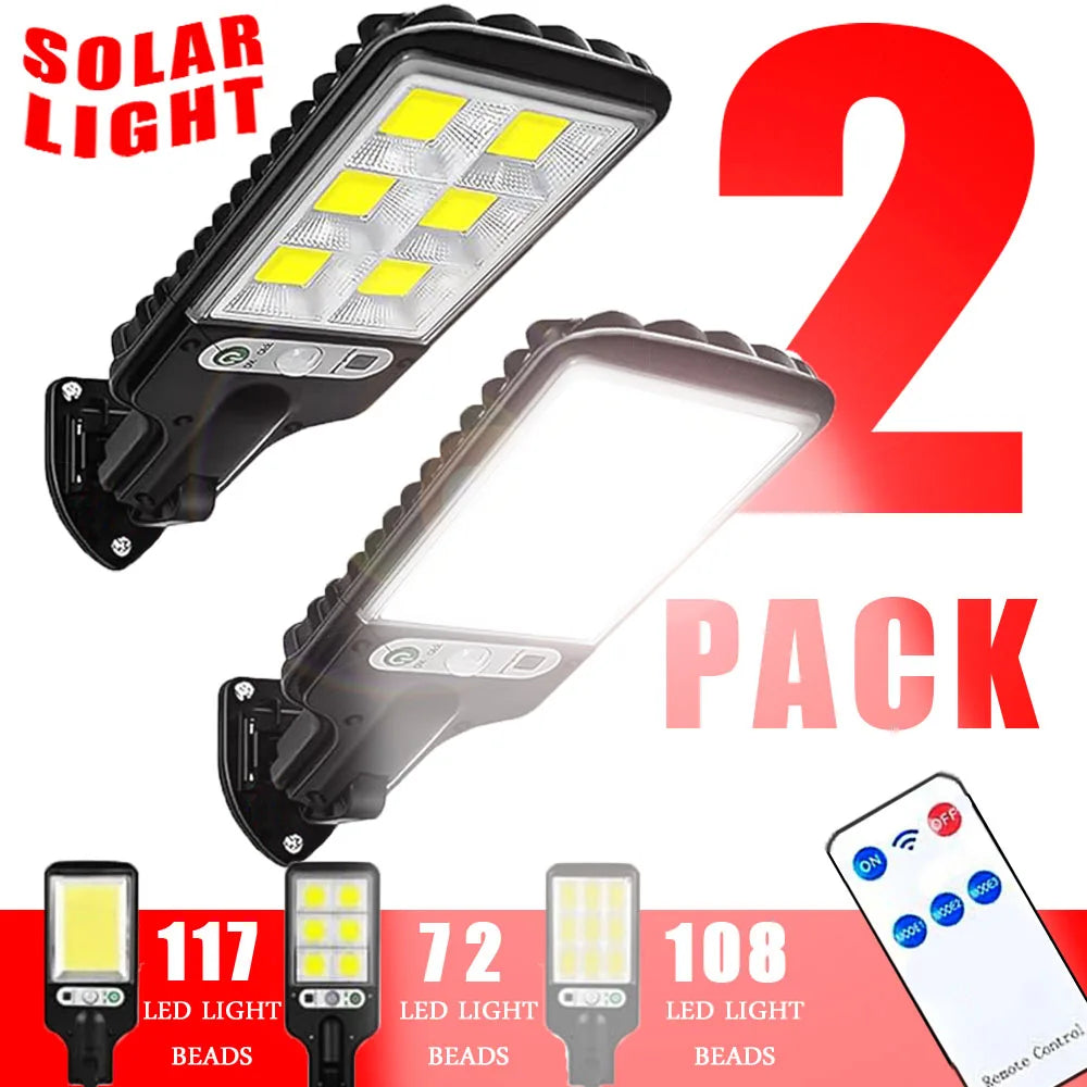 lampes solaires led détecteur mouvement extérieures modernes télécommande panneau solaire noir jaune